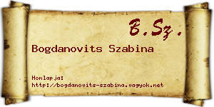 Bogdanovits Szabina névjegykártya